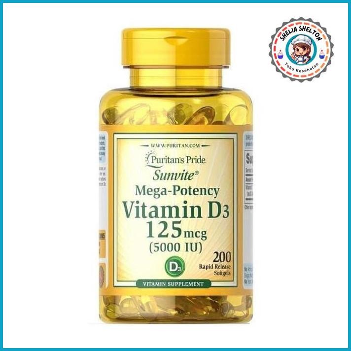 PASTI MURAH PURITAN'S PURITAN PRIDE VITAMIN D3 5000 IU VIT D 3 5000IU 200 SOFTGELS