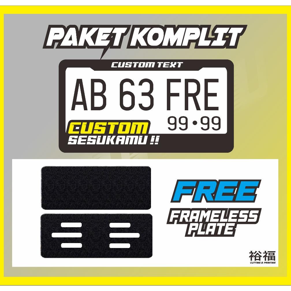 Plat Nomor Akrilik jepang / US /  JDM Custom Frame + Plat / PNP SEMUA MOTOR