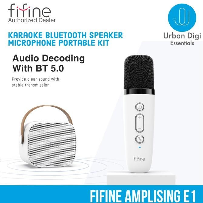 Fifine E1 - Portable Karaoke Wireless Microphone with Speaker