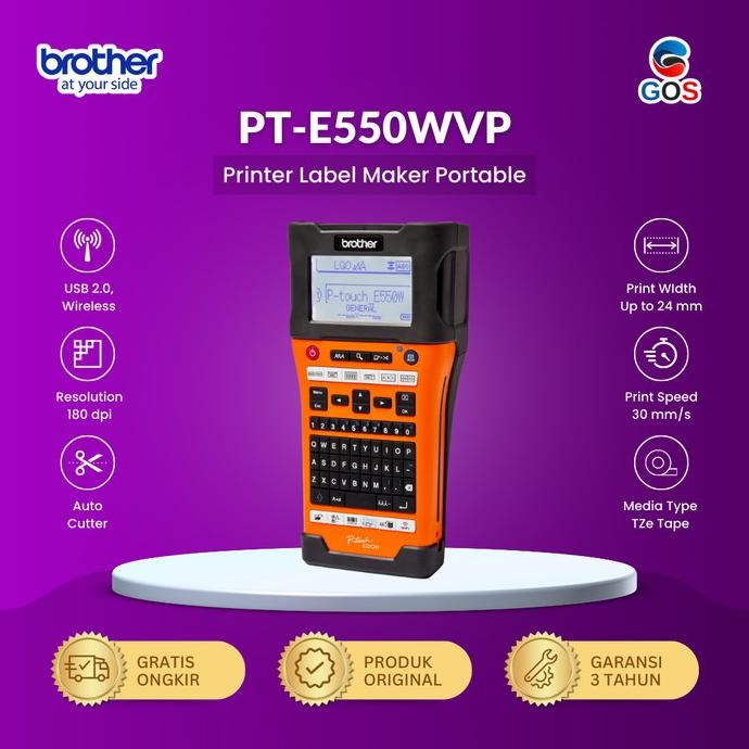 BROTHER Printer Label PT E550WVP Handheld Wireless E550 WVP E550W