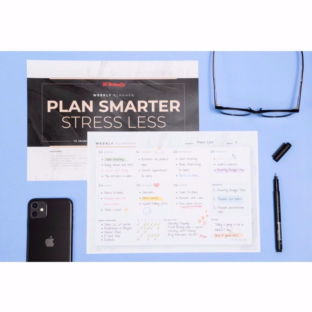 

baru !!! Butterfly Weekly Planner - Buku Agenda Pengatur Jadwal