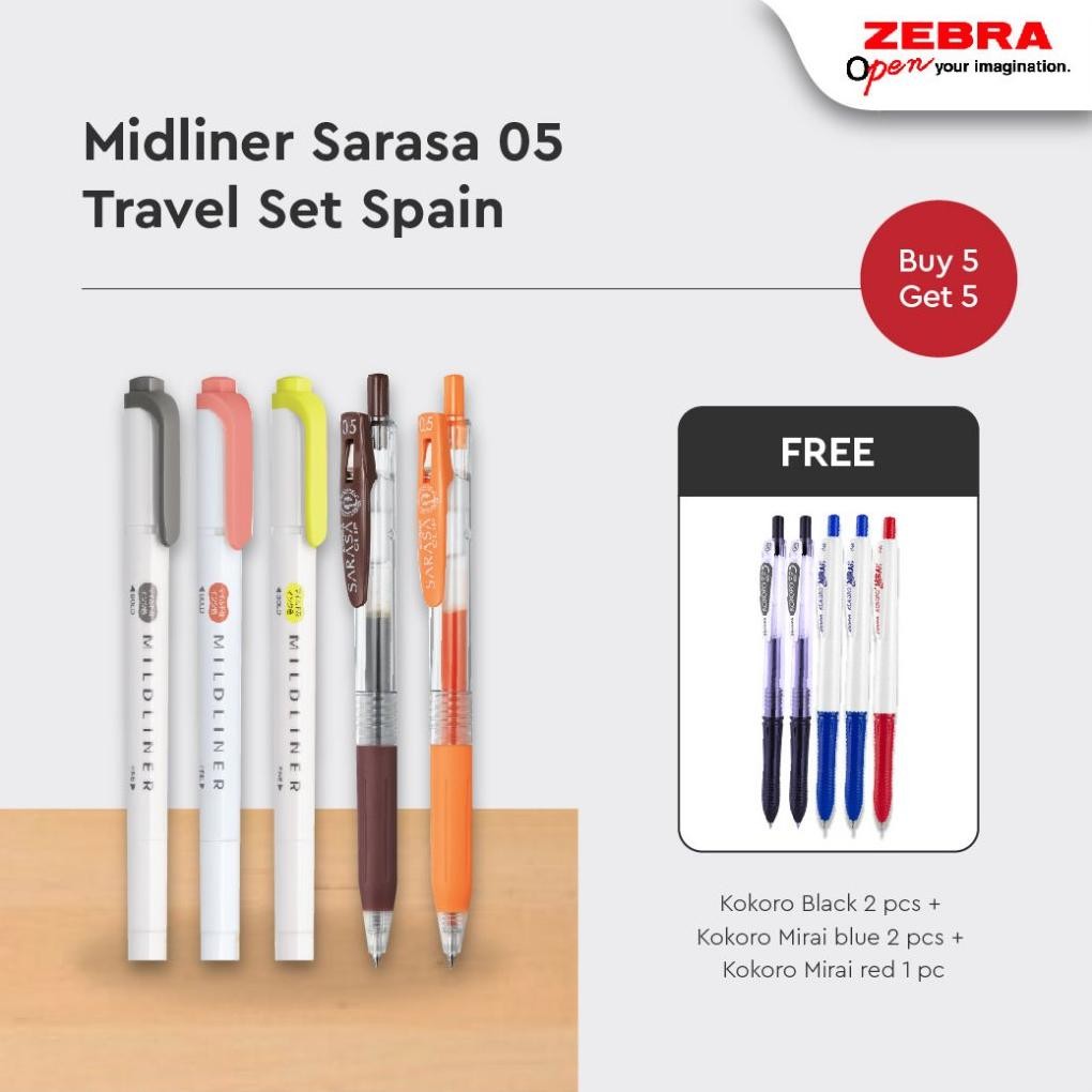 

ZEBRA Journal Set Sarasa Clip Mildliner Pulpen Gel 0.5mm Highlighter Gel Pen Stabilo Dua Sisi murah