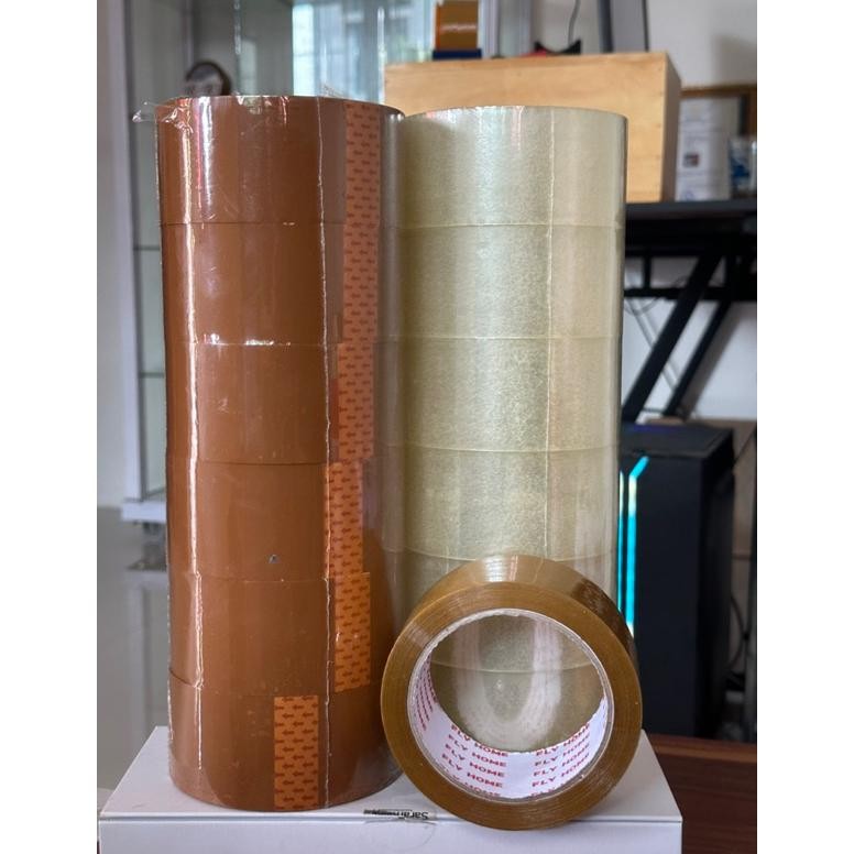 

baru !!! FLYHOME Lakban coklat 90yard 1 dus 45mm x 90yard 72 roll 90 yard ECO Instan