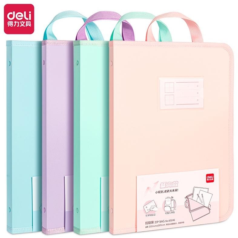 

Deli Zip Bag / Map Tas Folder Retsleting Ukuran A4 Lucu 63246 murah