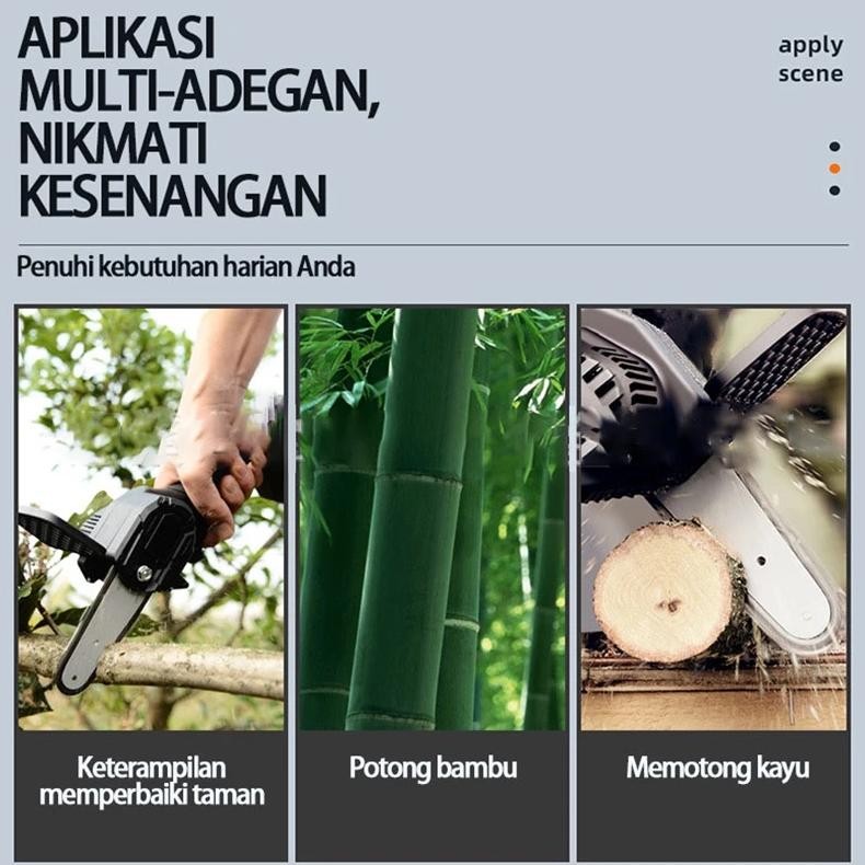 ready  ZHIPU Gergaji Listrik  Mini 4inch  Gergaji Listrik Rantai Elektrik Mini  Portable Genggam Lit