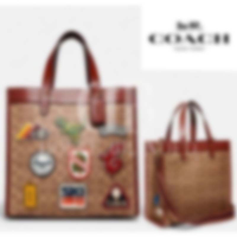 Field Tote In Signature Canvas With Pates(C6846)