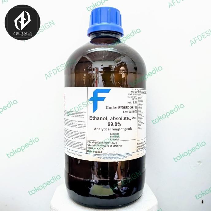 Ethanol Absolute 99.8%, Fisher 2.5L Repack