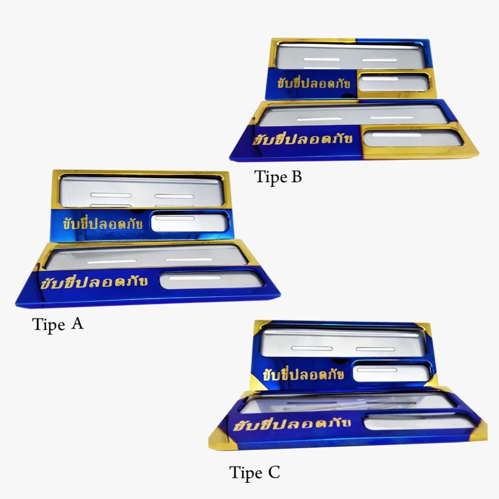 Dudukkan plat nomor variasi Tutup Cover plat nomor motor variasi Bingkai plat nomor Tulisan Thailand