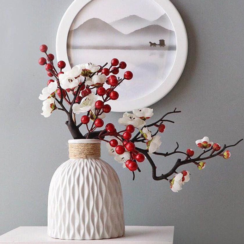 Premium Vas Bunga Minimalis Plastik Nordic Aesthetic / Vas Bunga Ulir Kecil Plastik Aesthetic Dekora