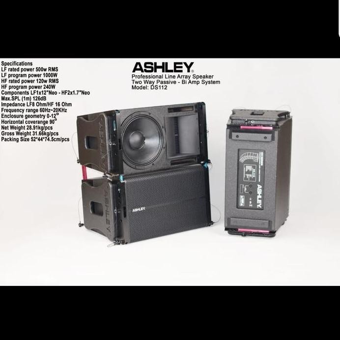 Terlaris Speaker Line Array Ashley Ds112/Ds 112 12In Two Way Passive
