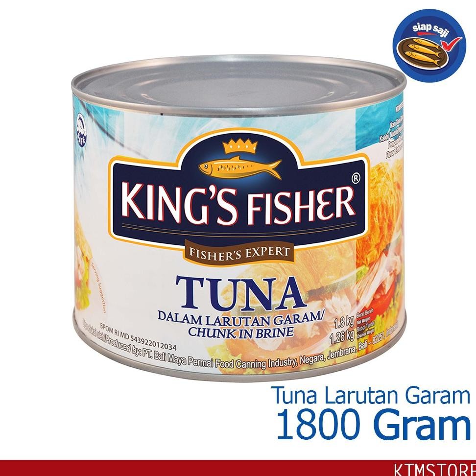 

TERLARIS KtmStore King's Fisher Tuna dalam Air Garam 1800 g Tuna in Brine Daging Tuna Makanan Kaleng Siap kirim
