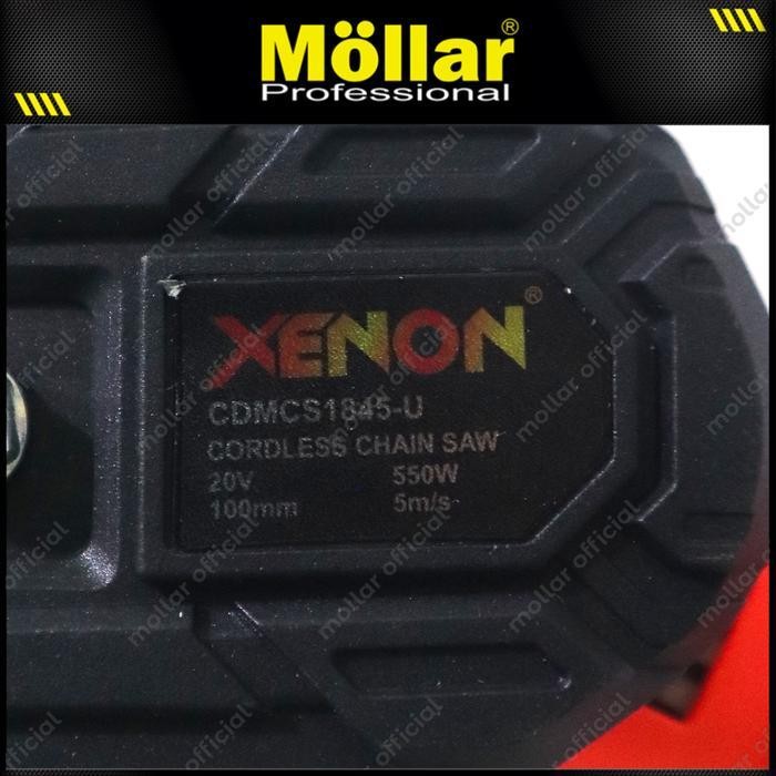 Xenon Cdmcs1846 Cordless Mini Chainsaw 4" Baterai 18V Sambungan Extension Gergaji Mesin Original Dan