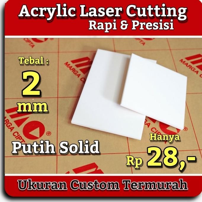 

redi Acrylic Putih Solid 2mm Akrilik Custom Putih Pekat Laser Cutting