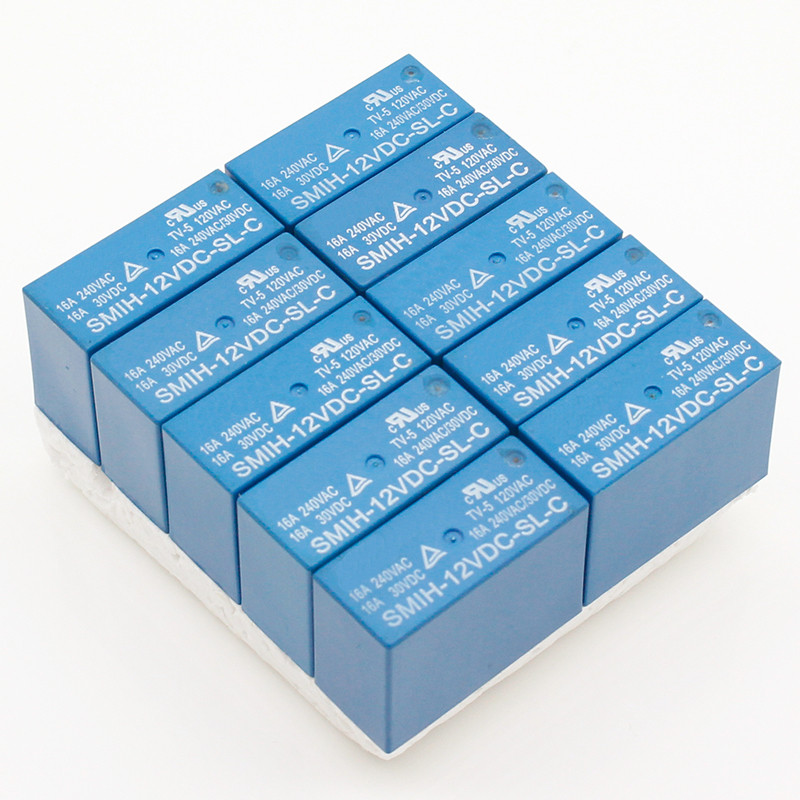 10Pcs/Lot Power Relays Smih-05Vdc-Sl-C Smih-12Vdc-Sl-C Smih-24Vdc-Sl-C 5V 12V 24V 16A 8Pin A Set Of