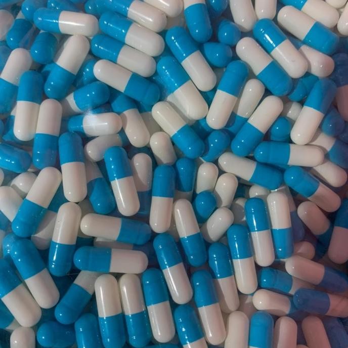 cangkang kapsul kosong no 0 biru putih PS