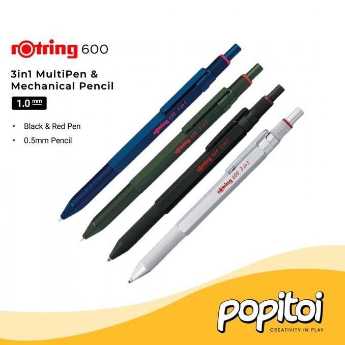 

TERBARU - ROtring 600 Series 3 in 1 Multi Pen & Mechanical Pencil Pulpen Pensil Mekanik