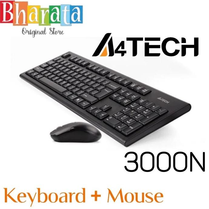 Keyboard Mouse Wireless A4Tech A4 Tech 3000N Combo New Stok