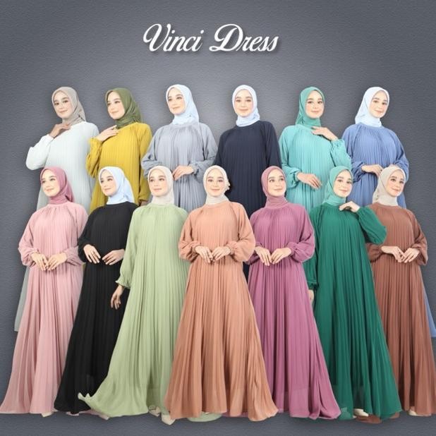 gh-67 DWL-49 VINCI DRESS GAMIS PLISKET DRESS MAYUNG GAMIS PREMIUM DRESS TERBARU Sale Terlaris