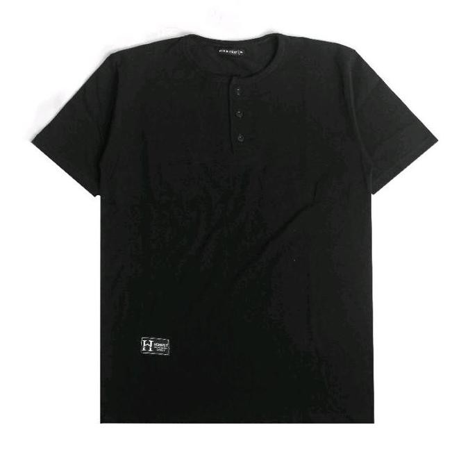 new !!! Highwest Henley T-Shirt Unisex Cotton Pique 30s murah