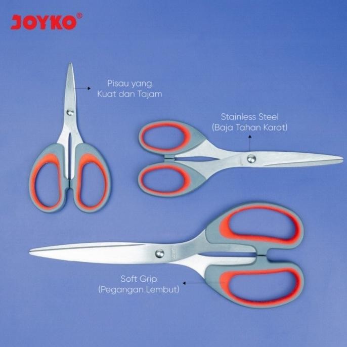 

tyS JOYKO SCISSOR GUNTING JOYKO KECIL BESAR STAINLESS TAJAM KARET [12PCS]