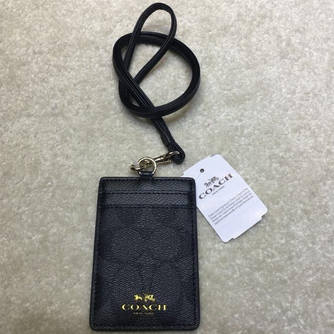 

new !!! COACH LANYARD PEMEGANG KARTU ID/NAME TAG DIY LANYARD BLACK 65573 murah