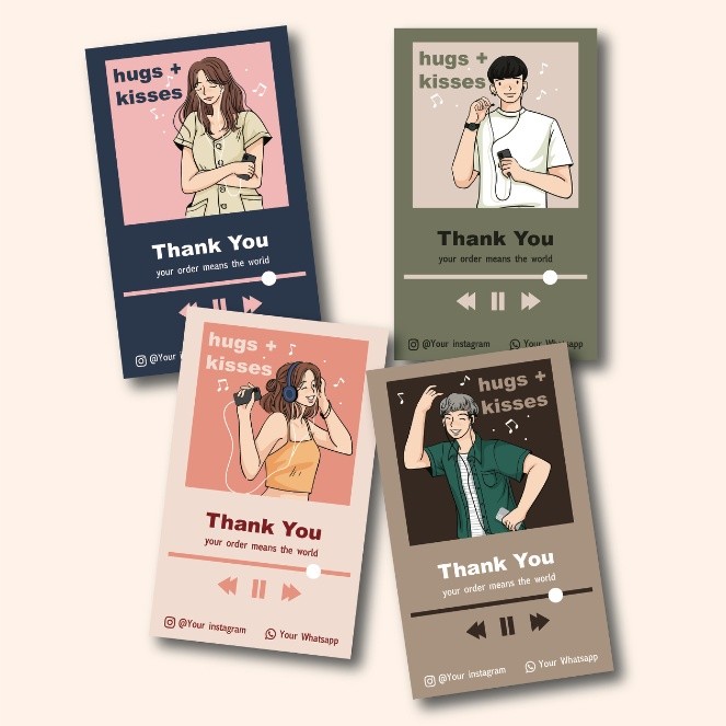 Thank You Card Custom / Kartu Ucapan / Gift card / Sticker Thank You / Custom Kartu Ucapan