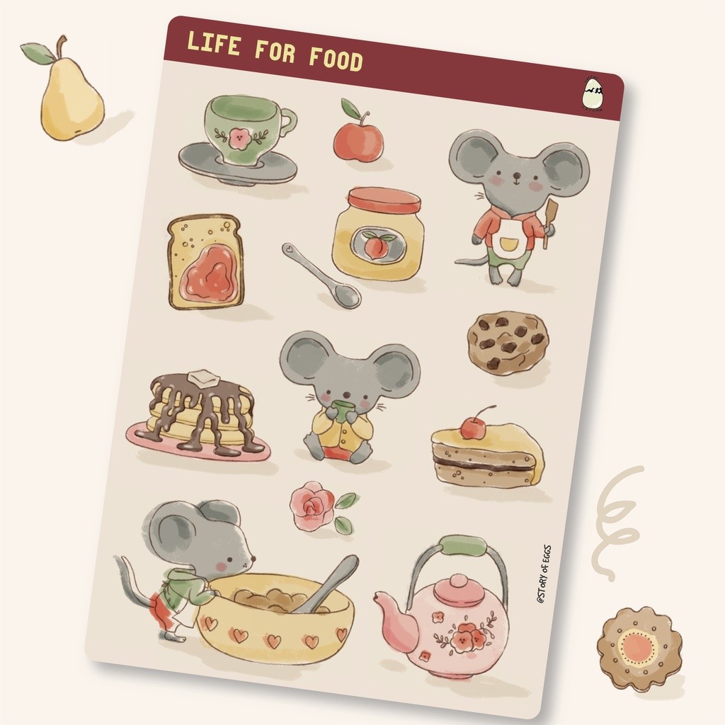

Life For Foods Sticker / Aesthetic Stickers/ Bujo / Cute Stickers