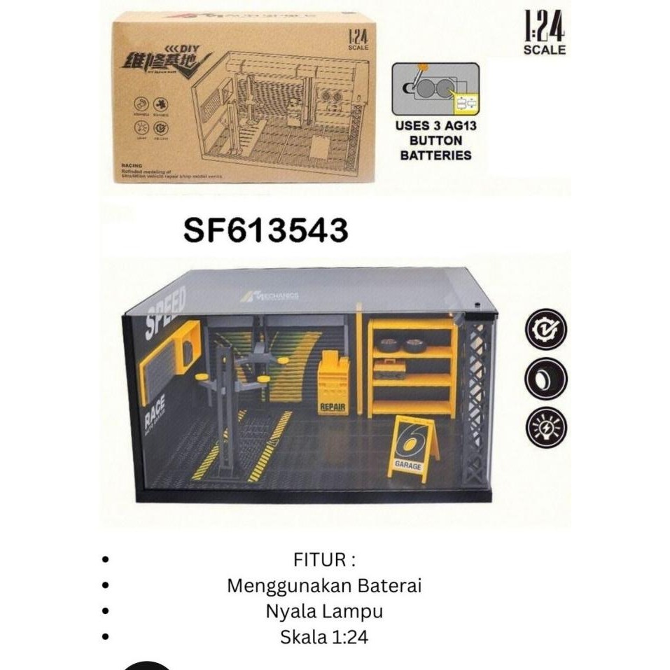 baru  Diorama Bengkel Akrilik Tempat Pajangan Diecast Mobil murah