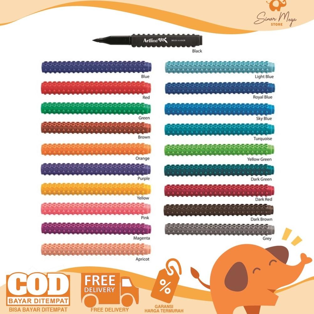 

New Arival ed-7 Artline STIX Brush Spidol ETX-01 / Brush Pen Warna Murah Berkualitas Original Berkualitas