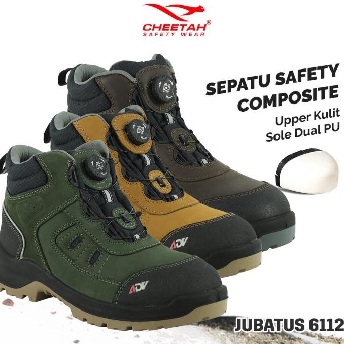 TERMURAH - Sepatu Safety Cheetah ADV JUBATUS Sand 6112K Forest 6112G Rust 6112C