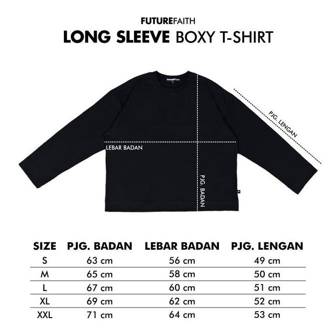 new  FutureFaith - Long Sleeve Tshirt Boxy Basic Katun 20s murah