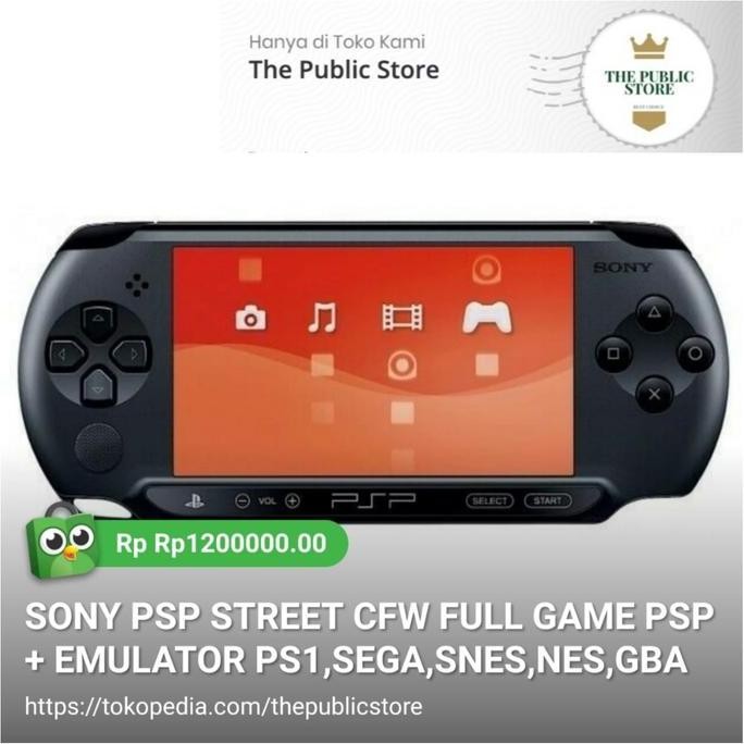 SONY PSP STREET CFW FULL GAME PSP + EMULATOR PS1,SEGA,SNES,NES,GBA murah
