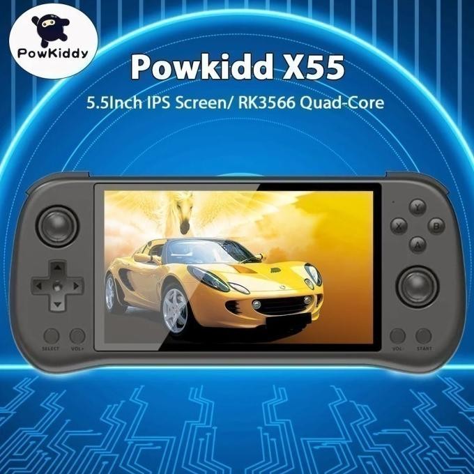 POWKIDDY X55 Retro Handheld Game Console 5.5Inch Screen 16GB 64GB murah