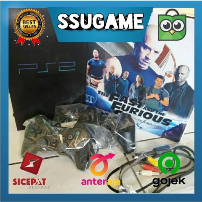 PS2 FAT MATRIX FULLSET + STIK 2 BEKAS murah