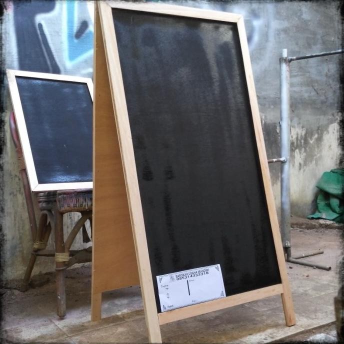 

chalkboard Blackboard papan tulis double stand size 90X60cm