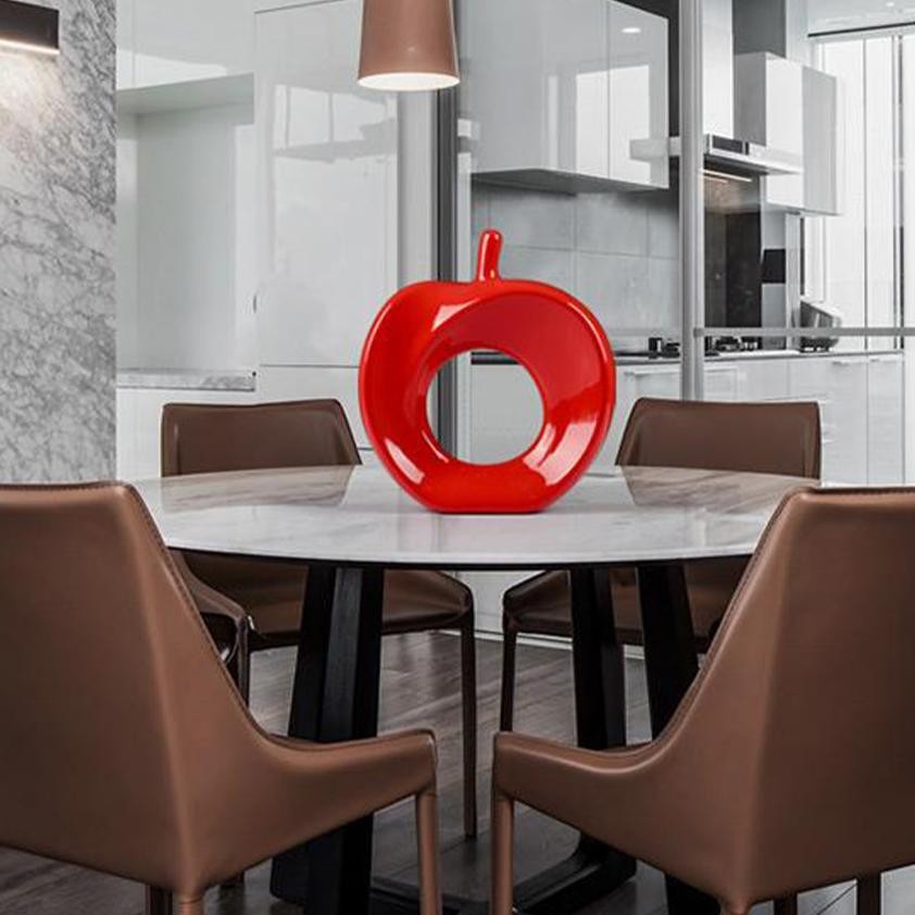 Premium Ornamen Ruang Tamu Buah Keramik Kreatif / Hiasan Rumah Modern Dengan Model Apel Berongga / D
