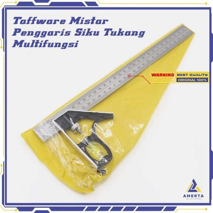 

Taffware Mistar Penggaris Siku Tukang Multifungsi