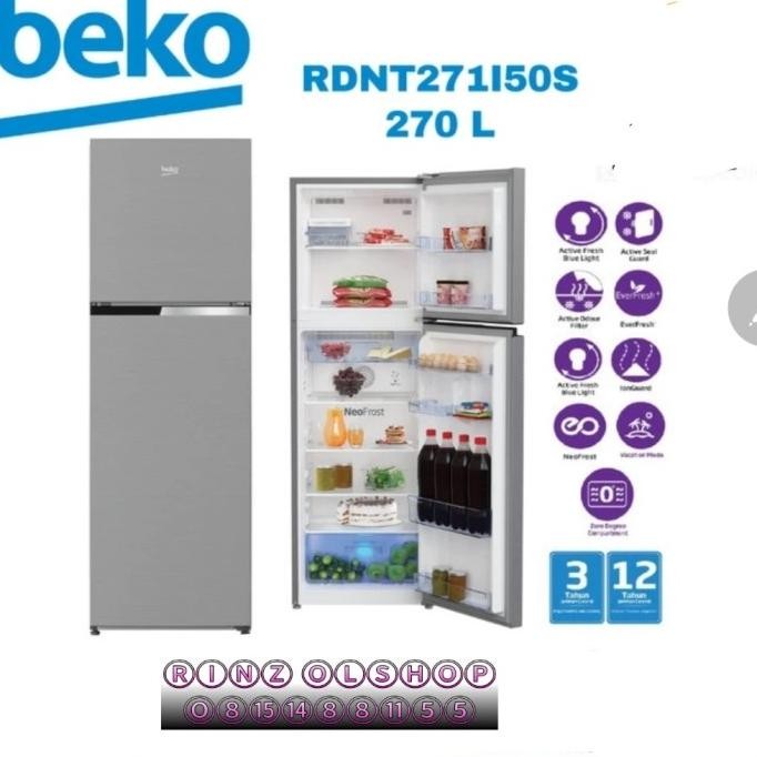 kulkas 2 pintu beko rdnt271i50s kulkas 2 door 270 liter