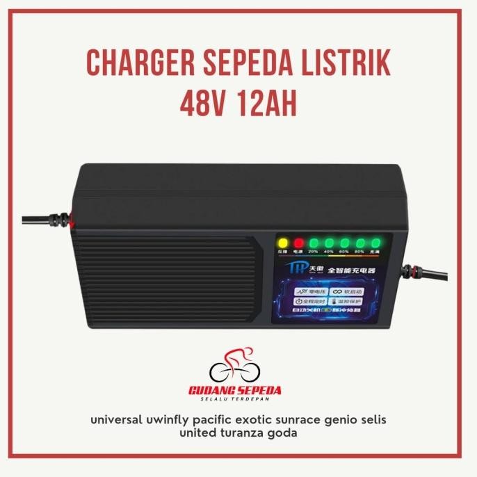 '+'+'+'+] Charger Sepeda Listrik 48v 12ah Cas Uwinfly Goda Pacific Exotic Sunrac