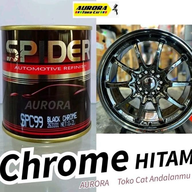 TERMURAH - CAT BLACK CHROME SPIDER CROM HITAM | Krom