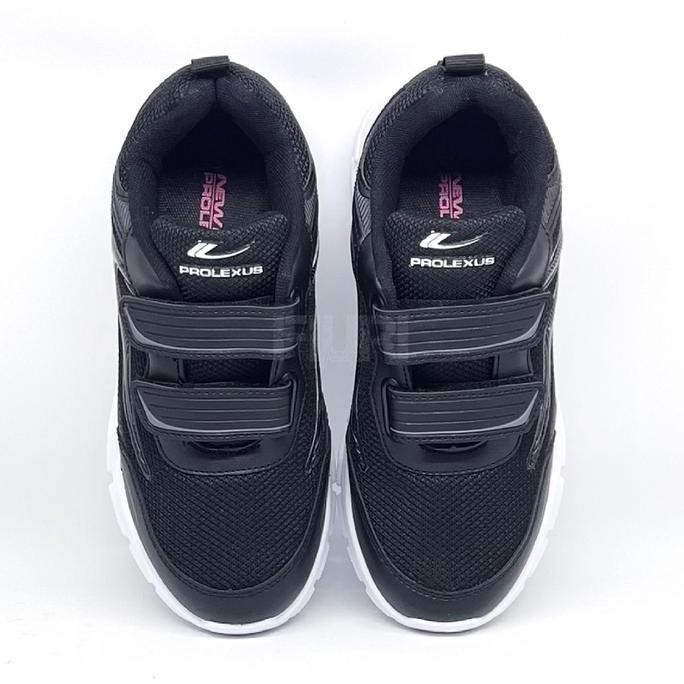 FIURI - NEW ERA ORIGINAL - LILY PEREKAT 33-40 HITAM PUTIH - SNEAKERS PEREKAT KANVAS SOL KARET ANAK P