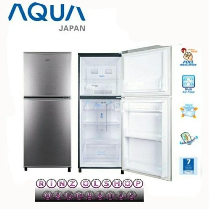 kulkas aqua aqr-d240 lemari pendingin 2 pintu aqrd240