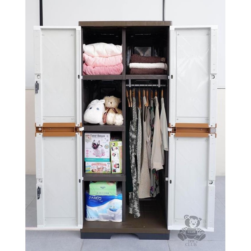 CLUB Ultra Junior 1 Mirror - Lemari Penyimpanan Plastik - Lemari Pakaian Minimalis - Lemari Baju Min