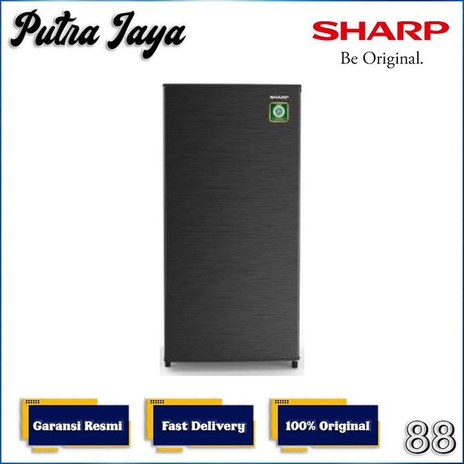 sharp kulkas 1 pintu sj-n182n-hs / kirei series dark silver sjn182