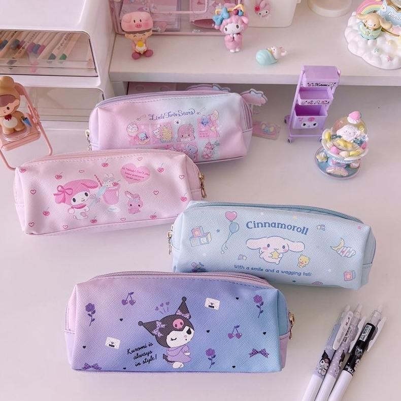 

^&$%^ TEMPAT PENSIL 2 SEKAT MOTIF KARTUN SANRIO PREMIUM CINAMOROLL MELODY KUROMI LUCU an-114