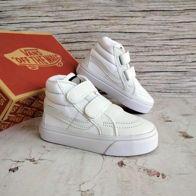 ''Terlaris" Sepatu Anak Vans Full White Premium High Quality Sepatu Vans Anak Sk8 Putih Murah