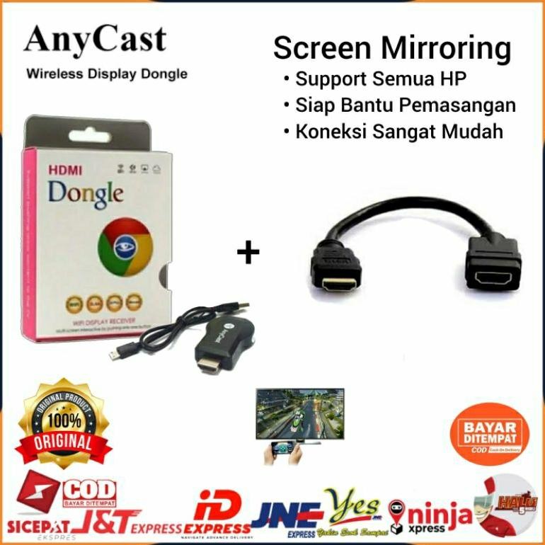 WAGI [COD] ANYCAST DONGLE WIRELESS PENYAMBUNG HP KE TV / ANYCASH DONGEL MIRACAST WIFI + SAMBUNGAN KA