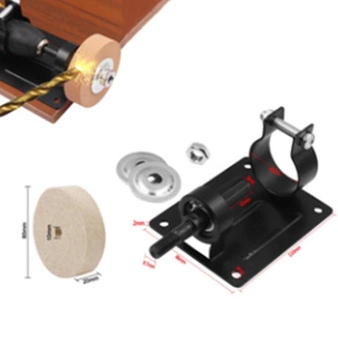 monggo] dudukan adaptor mesin bor jadi bor untuk asah besi Mata Gerinda Poles Batu Asah 3 Inch