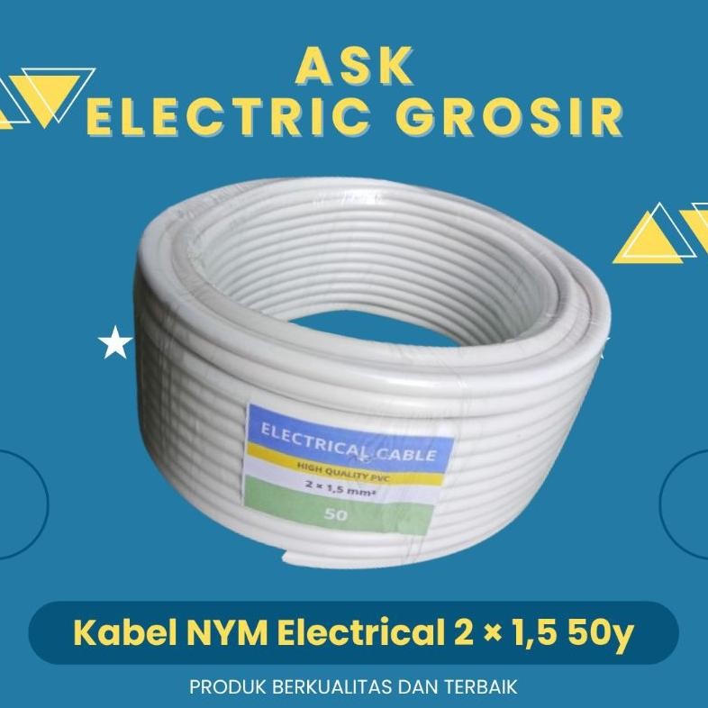Terlaris 1 Roll Kabel Jumbo Nym Electrical 2 1,5 50 /Kabel Kawat Campuran/Kabel Listrik/Kabel Audio/
