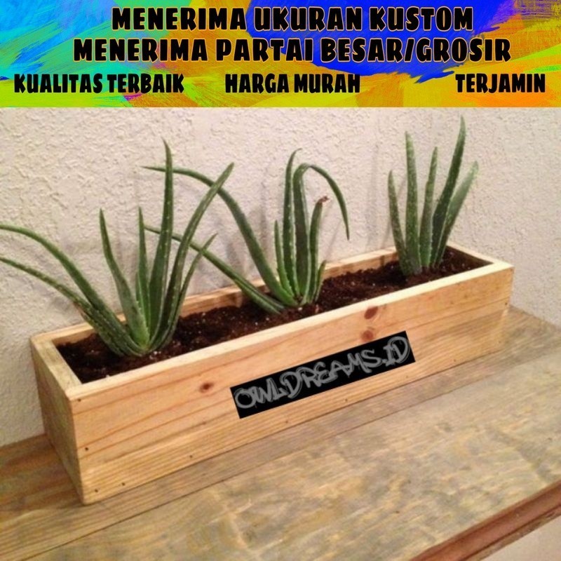 Pot Kayu Persegi panjang